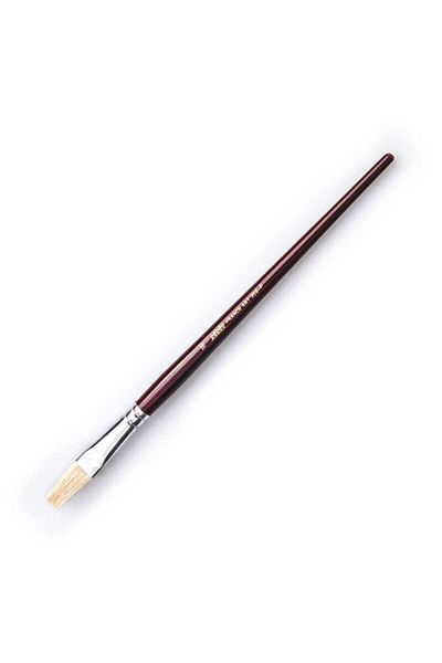 Pebeo 358f - 16 White Bristle Short Handle Flat Tip Oil Paint Brush