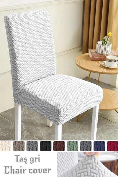 zilale Tuğla desenli likrali kumaş sandalye örtüsü sandalye kılıfı lastikli esnekli 6 adet