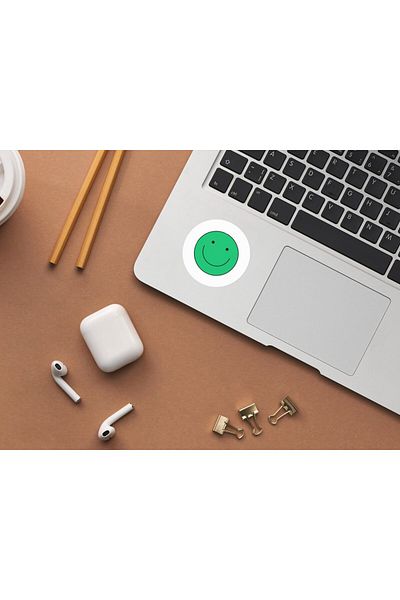 CASALINGHI Round Matte Sticker 3 cm - 100 Colorful Emojis Dark Green Smiley Face Label Cute Faces