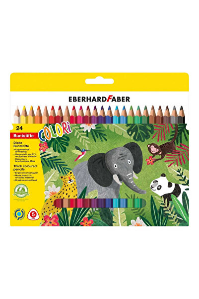 Eberhard Faber Colori Kalın Üçgen Kuruboya 24lü Set