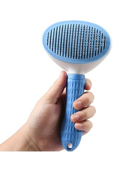 BulutRetail Automatic Cleaning Pet Comb Blue