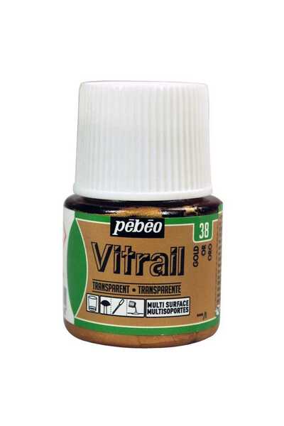 Pebeo Vitrail Solvent Bazlı Cam Boya 45ml Şişe - 05038 Gold