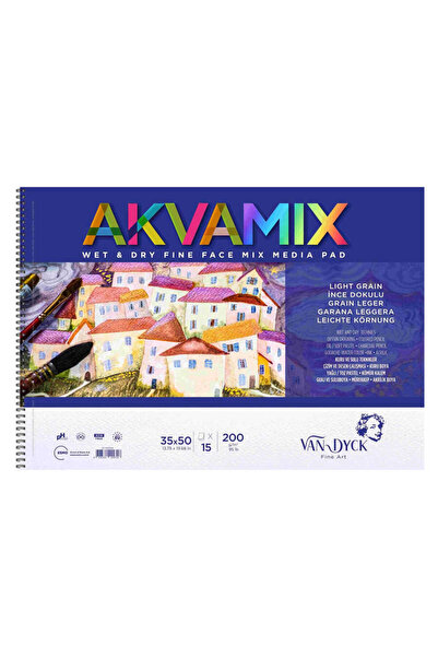 Van Dyck Caiet de desen Akvmix Wet&Dry Spiral cu 15 coli |   25 ori 35