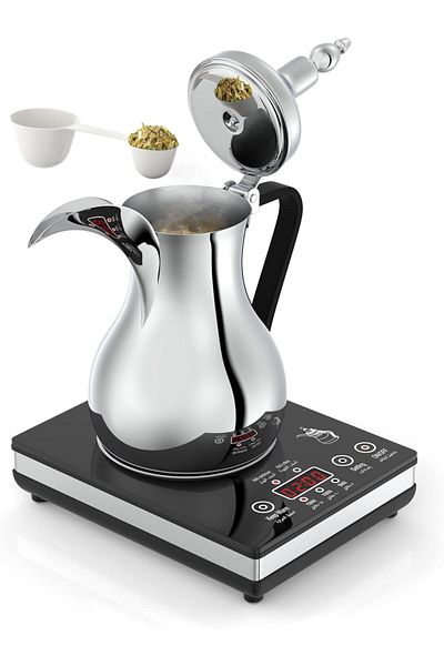 ALSAIF Al Saif Electric Arabic Coffee Pot 0.6L 900W Silver