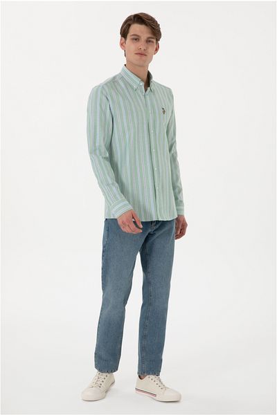 U.S. Polo Assn. Πουκάμισο με υφή με κουμπιά Polo Assn με λεπτή εφαρμογή