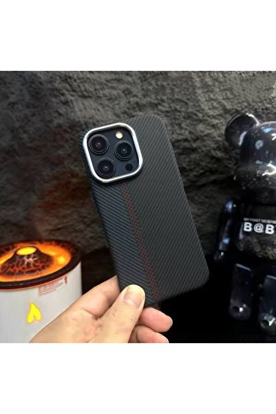 Apple Iphone 16 Pro Compatible Lux Carbon Fiber Magsafe Metal Case Ultra Light Thin Magnetic Cover .