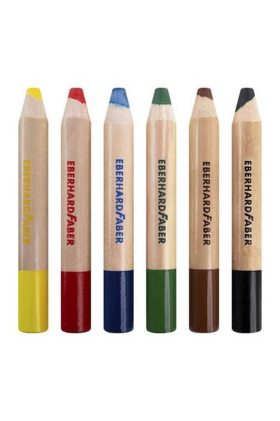 Eberhard Faber Minimaxi 3-in-1 Jumbo Colored Pencil Set of 6