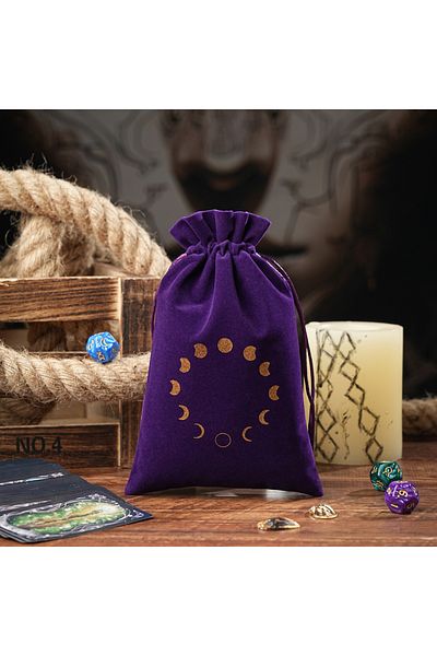 Choice Large 14x22cm O 1pc 14x22cm Large Size Velvet Moon Phase Tarots Cards Storage Bag Jewelry Pouch Trav