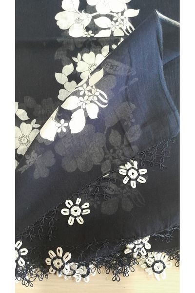 Papatyam تطريز يدوي تطريز 2 حافة تطريز كتابة/تطريز كتابة/عتيق/مهر يمني/85x85/قطن