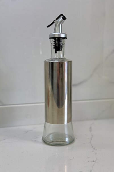 Albergio 300 ml Cam Yağlık & Sosluk Metal Giydirmeli Gri Kapaklı Şişe