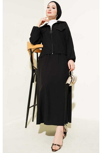 MODA VEDAT Women's Pocket Cover Skirt Double Suit