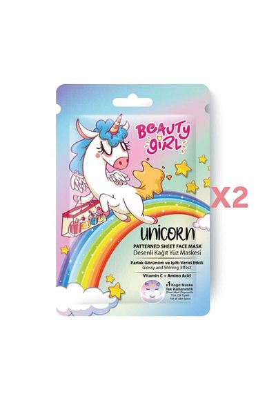 beauty girl Paper Face Mask Unicorn 20 ml 2 Pcs