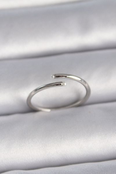 Skygo Brass Silver Color Adjustable Pearl Detail Women's Ring - Tj-Byk3423