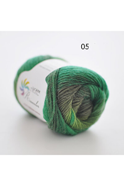 Choice N05 50 جرام/كرة غزل قوس قزح مصبوغ مقطعيًا مصنوع من صوف نقي 100% للحياكة اليدوية والكروشيه