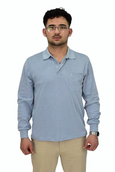 DYNAMO Men's Large Size Seasonal Polo Collar Sweatshirt 1-6830 Bgl-St04415
