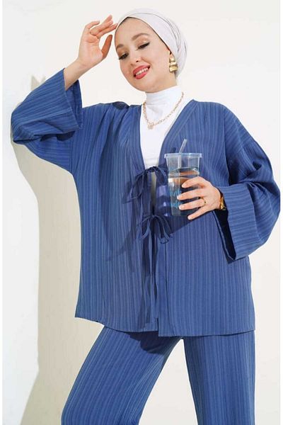 MODA VEDAT Women's Tie Front Double Suit