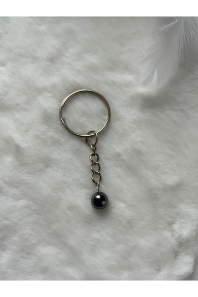 Pel Design Breloc din argint cu piatră hematită de 8 mm