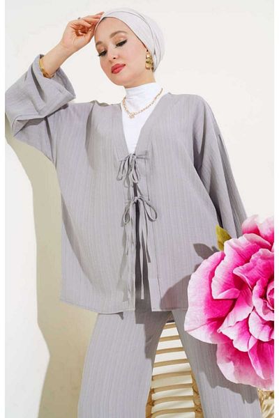 MODA VEDAT Women's Tie Front Double Suit