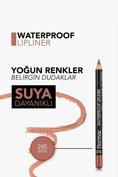 Flormar Waterproof Lip Liner (Natural Dark Brown) - Waterproof Lip Liner - 245 Natural 86906045