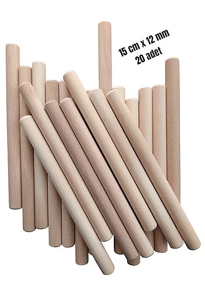 değerli hobi Wooden Dowel Lath Rod Dowel Smooth Kiln Dried Beech 12 mm