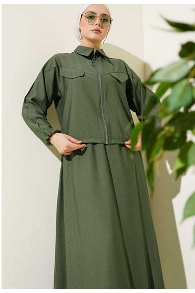 MODA VEDAT Women's Pocket Cover Skirt Double Suit