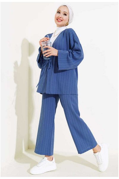MODA VEDAT Women's Tie Front Double Suit