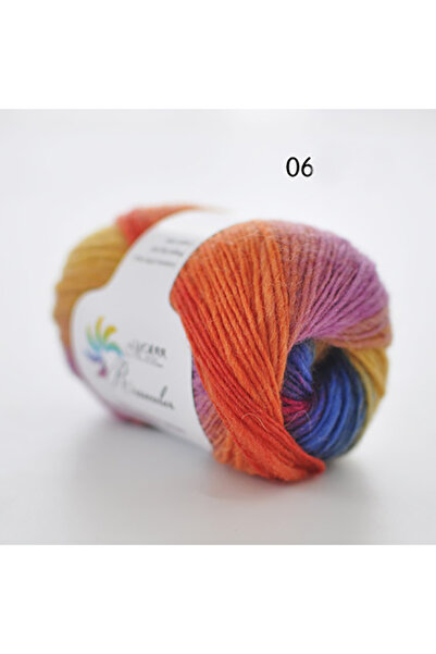 Choice N06 50 جرام/كرة غزل قوس قزح مصبوغ مقطعيًا مصنوع من صوف نقي 100% للحياكة اليدوية والكروشيه