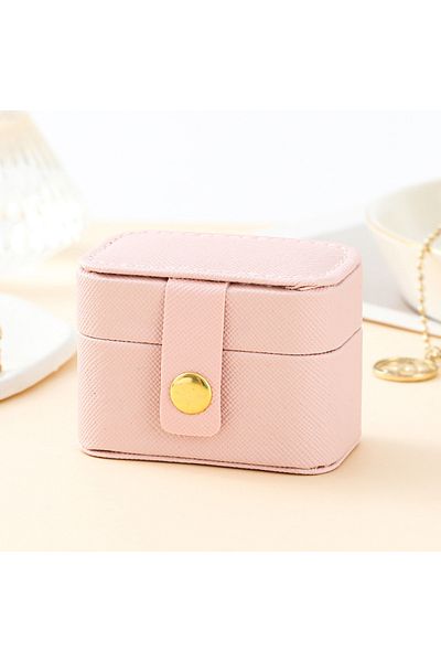 Choice Pink Mini Portable Small Jewelry Storage Bag Travel Simple Leather Ring Necklace Earrings Storage Bo