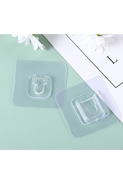 Hanedanev 10 Çift Şeffaf Geçmeli Klips Duvar Delmeden Eşya Sabitleme Askısı S...