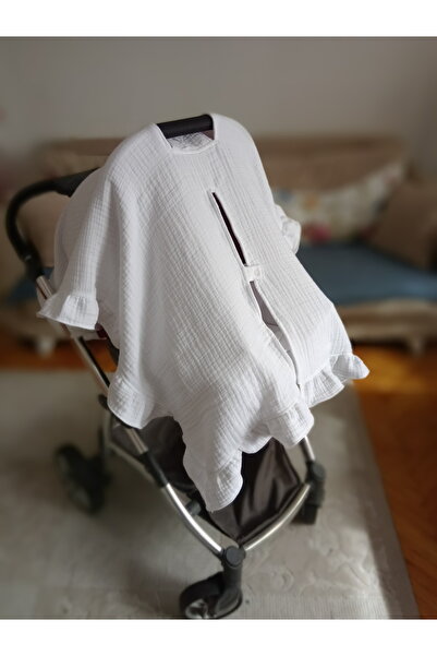 Wenaris غطاء عربة الأطفال موسلين بونشو 4 طبقات وقطعتين (ملاءة عربة الأطفال Ex)