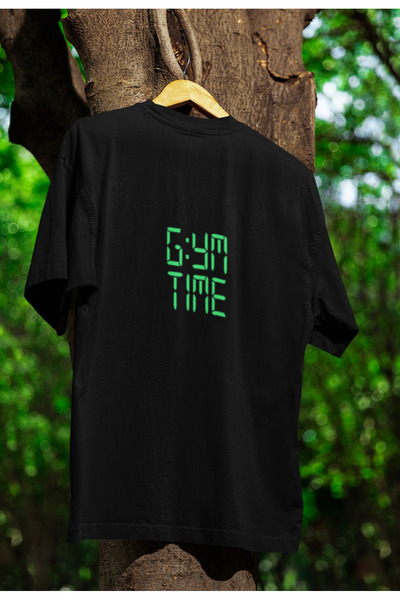 MG Gym Time Printed Unisex Crew Neck Cotton Oversize Short Sleeve T-Shirt