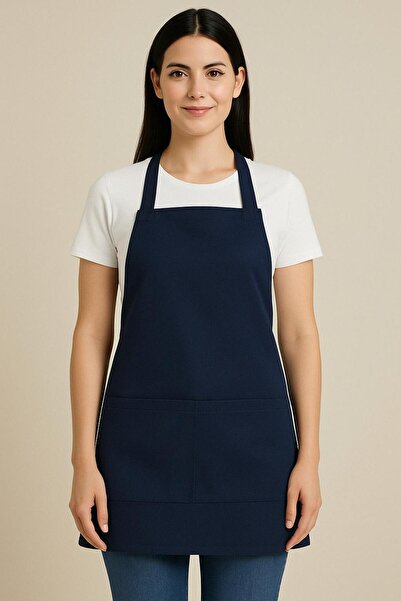 GTB BUTİK Lacivert Mutfak Önlüğü Leke Tutmaz Gabardin Aşçı Şef Barista Mutfak...