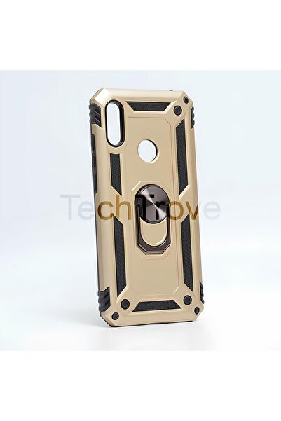 TechTrove Huawei Y6S 2019 Kılıf Yüzüklü Stand Olabilen Magnetic Tpu Tank Kapak