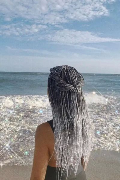 Stone Family Black-Grey Ombre Box Braid African Zenci Braid 60 cm / 100 Gr