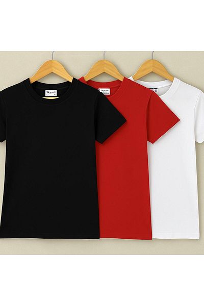 skycott Women's Viscose Body Red Black White 3 Piece Bodysuit
