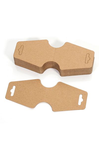 Choice Kraft 50pcs/lot 5x12cm Foldable Blank Kraft Paper Card for Necklace Bracelet Headband Hairband Displ