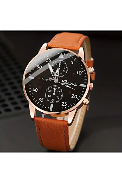 Feron accessories Men's Wristwatch Brown Leather Band Tm-0302