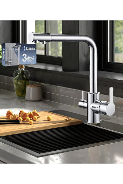 ByWater Krom 3 yollu Mutfak Bataryası Sıcak Soğuk ve Arıtma Suyu Bir Arada