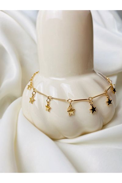 PACHİRA Rose Color Stainless Steel Xuping Dangle Star Figured Anklet |   Elegant Design