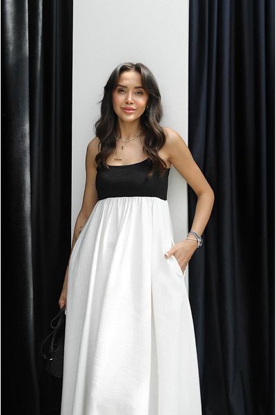Havoş Φόρεμα Ecru Patchwork Maxi Linen