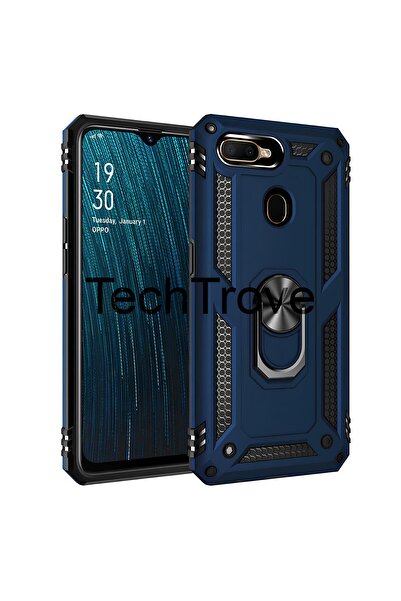 TechTrove Oppo A12 Kılıf Yüzüklü Stand Olabilen Magnetic Tpu Tank Kapak