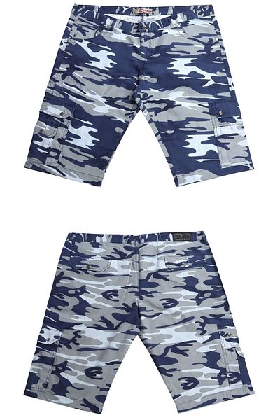 marufshop Men's Large Size Suitable for Men's 110 Kilos-150 Kilos Blue Color Dekons Camouflage Shorts