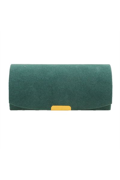Choice Turquoise Solid Color Portable Jewelry Storage Box New Exquisite Travel Jewelry Bag Suede Surface Je