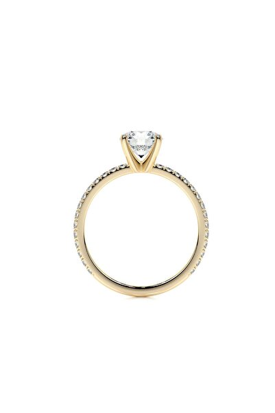 CARAT STONE Işıklı Kutuda 1 Carat Kadın Gümüş Yüzük (pırlanta Işıltılı)