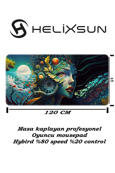 HELİXSUN لوحة ماوس كبيرة الحجم لمشغل الألعاب XXXl مقاس 120 × 60 سم