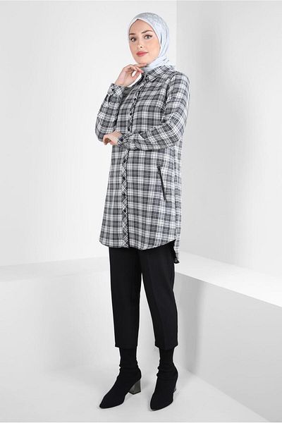 Alvina PLAID PATTERNED TUNIC 44324