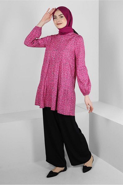 Alvina PATTERNED FLUFFY SHIRT TUNIC 43763