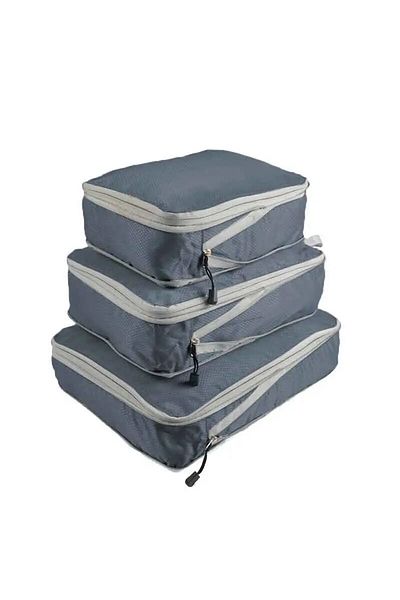 Choice 3pcs grey 3Pcs/set Black/Blue/Grey Compressible Travel Storage Bag Portable Large Capacity Storage B