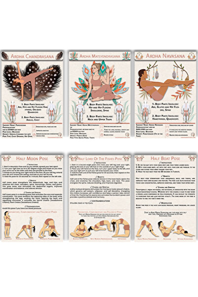 Yoga Hareketleri 60 Yoga Pose Physical Cards | Yoga Anatomy Deck | Includes Sanskrit, Instructions