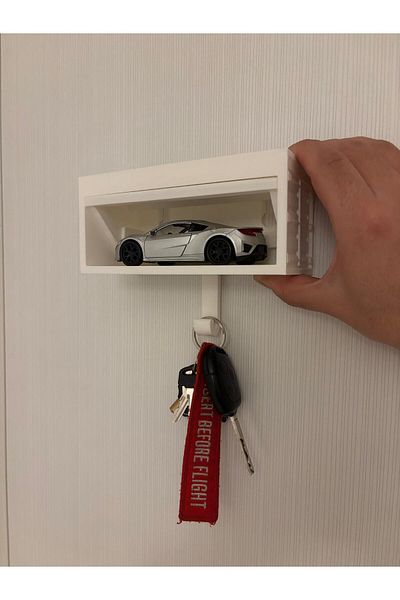 Matris Garage-Shaped Wall Keychain Suitable for 1/36 Model Cars 16 X 7 X 7 3D Printing Plastic